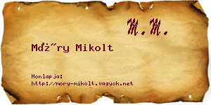 Móry Mikolt névjegykártya